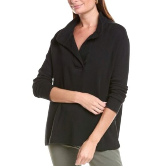 James Perse black collar long sleeve sweatshirt size 0 - Picture 1 of 6